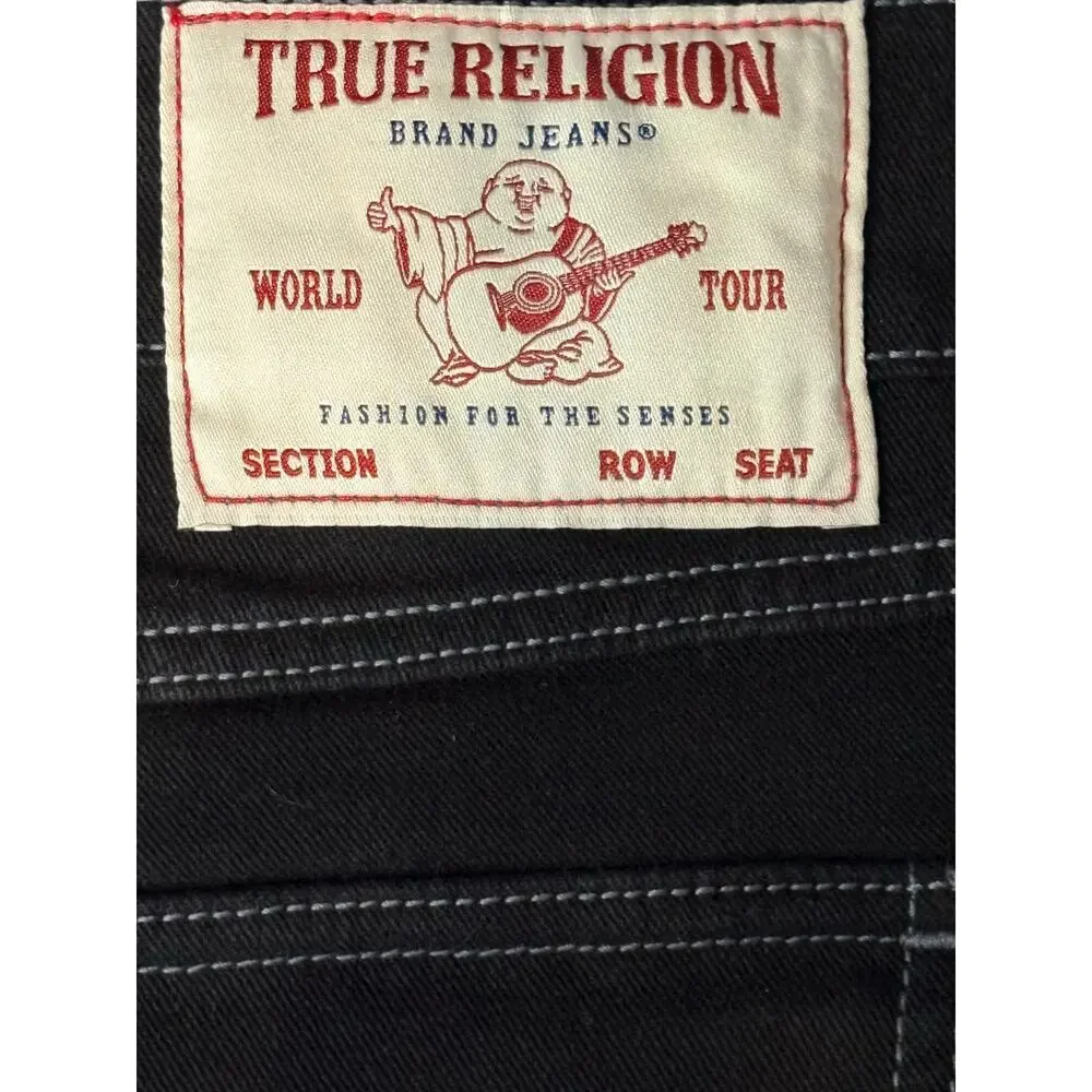 NWT True Religion Ricky FLap Jeans Body Rinse Black Style 108288N30R Sz 36/30
